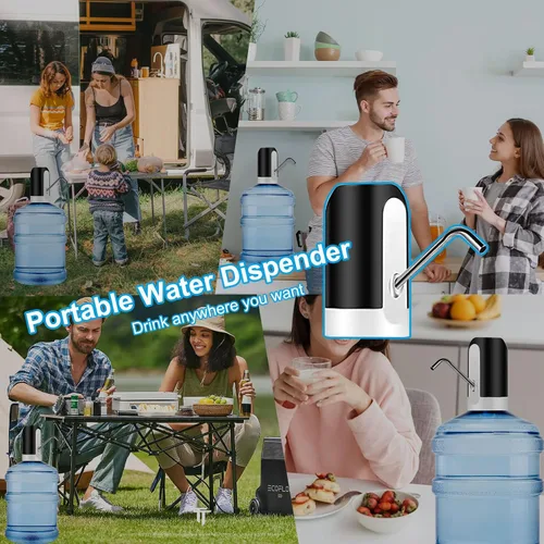 Miniatura 7 de Dispensador de botellas de agua de 5 galones, bomba de botella de agua de carga USB, dispensador de agua portátil para beber eléctrico para 2-5