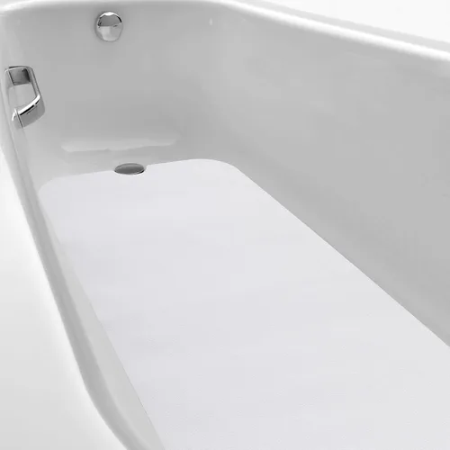 Miniatura 9 de Dunzoom Tapete antideslizante de 16 x 40 pulgadas para bañera con drenaje y corte de drenaje, tapete de seguridad antideslizante adhesivo para Negro