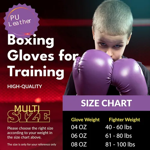 Miniatura 3 de Kruzak - Guantes de boxeo para niños de 5 a 10 años de entrenamiento, sparring, kickboxing, muay thai, artes marciales y lucha de artes marciales