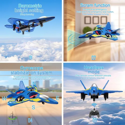 Miniatura 3 de jaming Aviones de control remoto de espuma, aviones RC de 2.4 GHz con luz, giro de 360°, rollo de acrobacias, drone de juguetes para adultos y niños