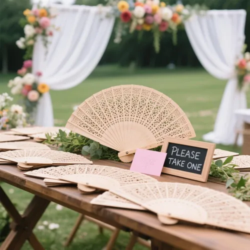 Miniatura 9 de Wobe Paquete de 60 abanicos de sándalo para recuerdos de boda, abanicos plegables de mano de madera, calados, para bodas, fiestas, decoración