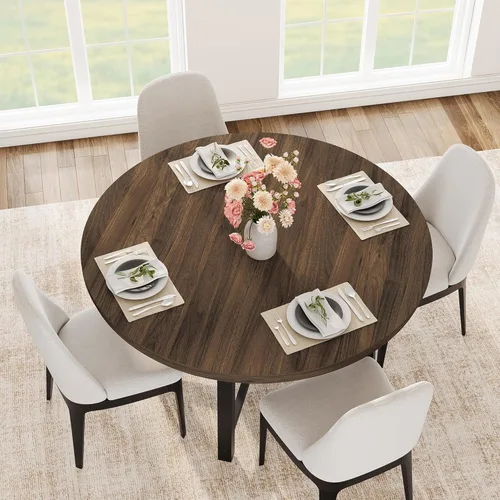 Miniatura 8 de IDEALHOUSE Mesa de comedor redonda de 31.5 pulgadas para 2-4, mesa de comedor de cocina pequeña para ahorrar espacio, mesa de cocina circular