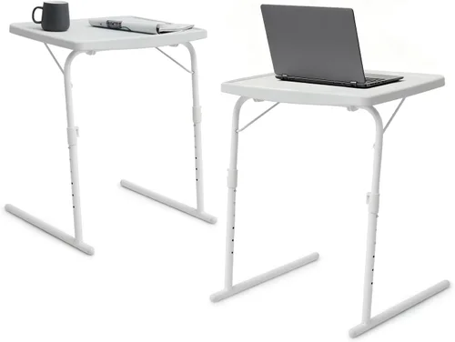 Miniatura 18 de Magshion Bandeja de TV inclinable ajustable de 22 pulgadas, mesa para cena en cama o sofá, cómoda mesa negra plegable con 3 ajustes de ángulo
