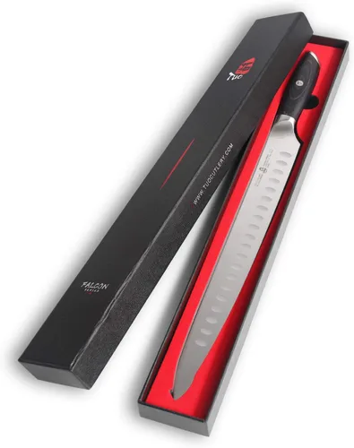 Miniatura 6 de TUO Cuchillo de pechuga de pavo, cuchillo de rebanar de 12 pulgadas, acero alemán 1.4116 de alto carbono, mango ergonómico de madera de Pakka