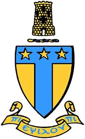 Miniatura 2 de Alpha Tau Omega - Estola bordada de lujo de graduación amarilla y azul fabricada en Estados Unidos - Banda y estola de graduación unisex 100%
