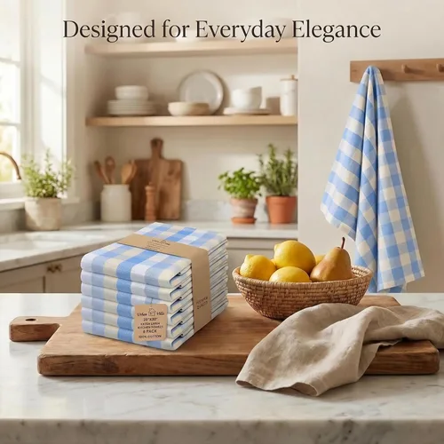 Miniatura 66 de Urban Villa Toallas de cocina 100% algodón para cocina (juego de 6) 20"x30" toallas de cocina altamente absorbentes, juego de ropa de cocina