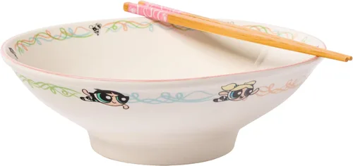 Miniatura 39 de Silver Buffalo Five Nights at Freddy's Freddy Fazbear - Cuenco de cerámica para fideos ramen y arroz con diseño de caja de pizza, con palillos