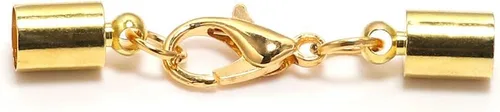 Miniatura 3 de 10 unidades / lote de tapas de extremo con cierre de langosta de cuero para pulsera de langosta cierres de langosta ganchos de 0.394 a 0.394 Dorado