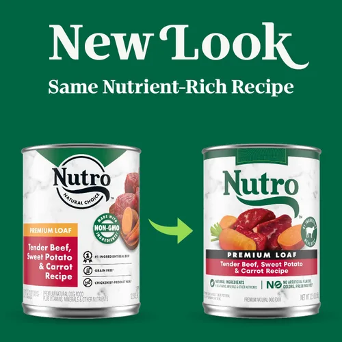 Miniatura 2 de Nutro Natural Choice - Alimento enlatado prémium para perros, comida húmeda para perros adultos, receta de carne de res, latas de 12.5 onzas