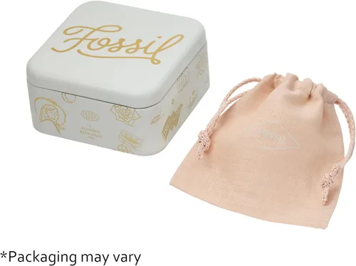 Miniatura 4 de Fossil - Collar de cadena con dije de acero inoxidable grabado y enchapado para mujer