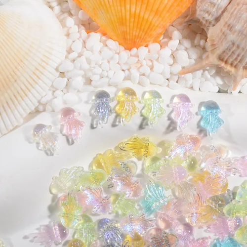 Miniatura 9 de 60 dijes de uñas de estrella de mar, aleación de verano, 3D, para decoración de uñas temática de playa, arte de uñas y fabricación de joyas