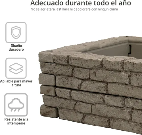 Miniatura 5 de RTS Home Accents Kit de cama de jardín elevada Rock Lock, cuadrado de 48 pulgadas