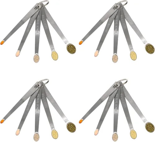 Miniatura 7 de Juego de 2 mini cucharas medidoras, cucharadita de acero inoxidable resistente para cocinar y hornear, adecuada para pequeñas cantidades
