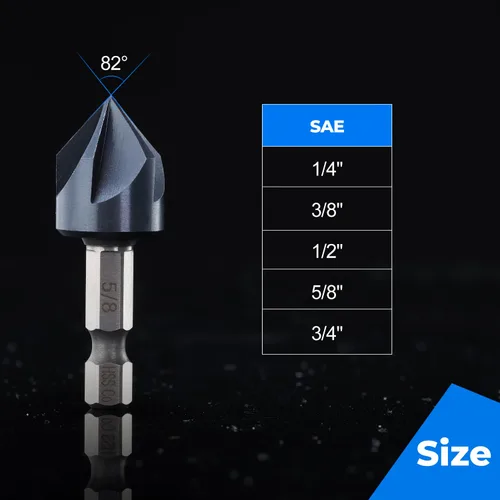 Miniatura 5 de toolant Broca Avellanadora de Cobalto Noir-Ti de 1/2" (Pro), Recubierta con Nitruro de Aluminio y Titanio con Vástago Hexagonal de Cambio Rápido
