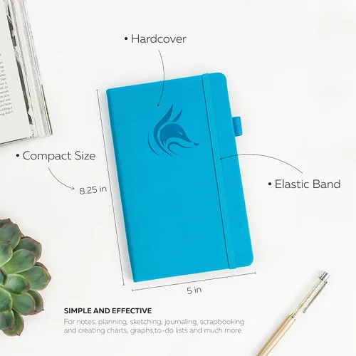 Miniatura 2 de Clever Fox Cuaderno con puntos, diario con páginas numeradas A5 5 x 8.25 pulgadas Azul-cielo