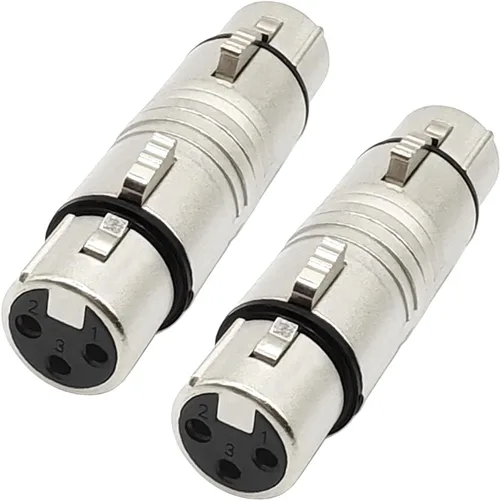 Miniatura 8 de Adaptador de acoplador XLR hembra a hembra de 3 pines conector XLR para cables de audio o sistemas PA 2 unids