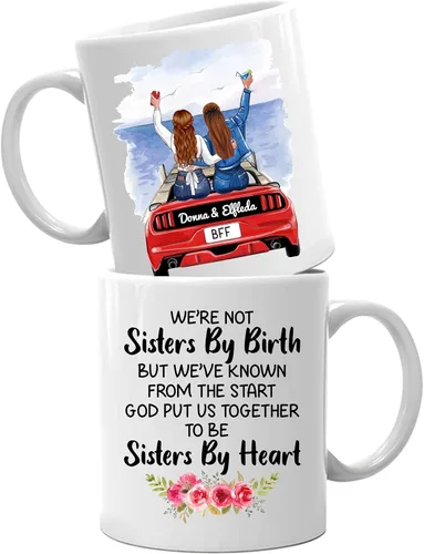 Miniatura 16 de Taza de café con texto en inglés "Best Friends Are The Sisters We Choose Ourselves We Choose Ourselves para mujeres, mejores amigas, taza de café