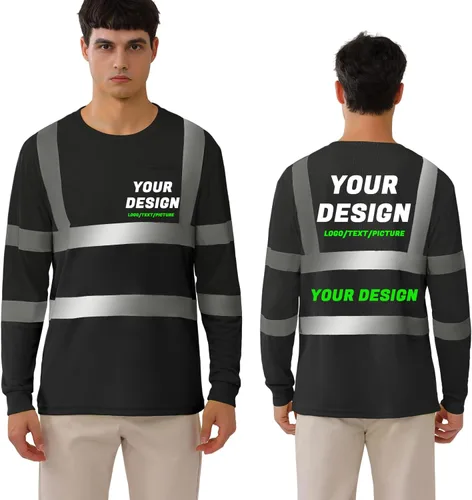 Miniatura 17 de BeautyWill Camisa de seguridad con logotipo personalizado Hi Vis Class2 Camisa reflectante de alta visibilidad con bolsillo Camisa de trabajo