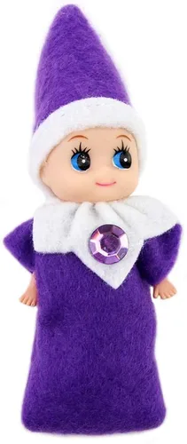 Miniatura 6 de WULEEUPER - Muñeca pequeña de elfo, diseño de elfos de Navidad. Regalos de decoración de Navidad Niño azul