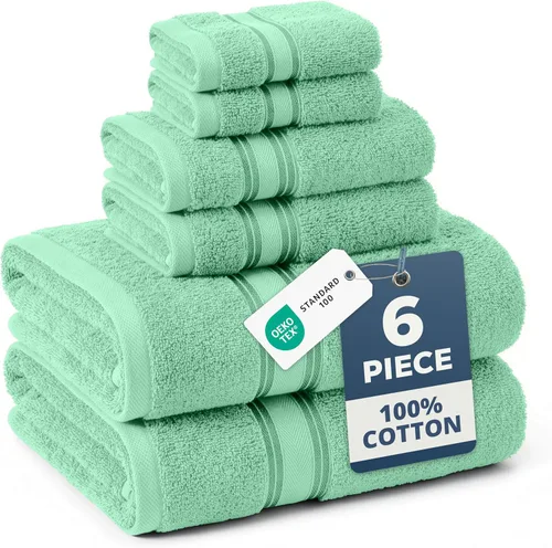 Miniatura 79 de Lane Linen Juego de 4 toallas de baño de 100 % algodón (35 x 66 pulgadas), juego de toallas de baño extragrandes de algodón sin torsión, secado Gris