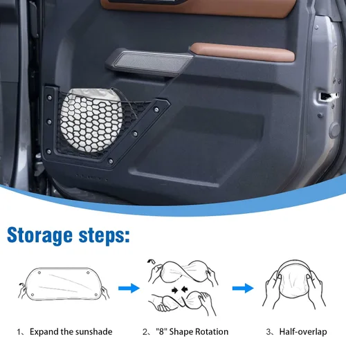 Miniatura 6 de Parasol para parabrisas delantero compatible con Toyota Highlander 2020-2023 2024 2025, protector de visera solar bloquea los rayos UV, parasol