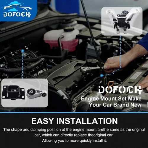 Miniatura 2 de Juego de 3 piezas de montaje de motor y montaje de transmisión compatible con Ford Focus 2005-2007 2.0L, Focus 2003-2007 2.3L, Transit Connect