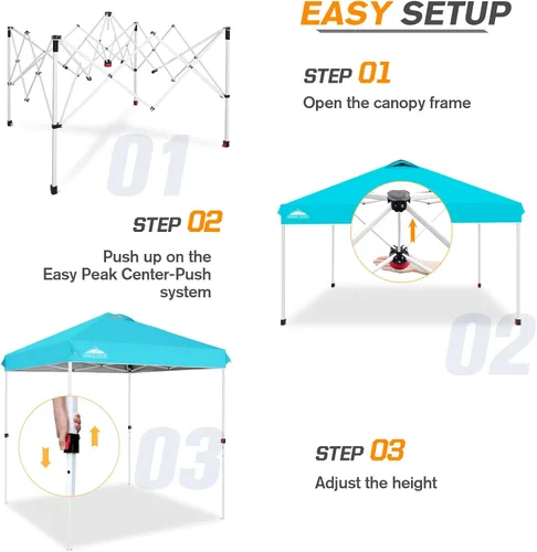 Miniatura 433 de EAGLE PEAK Tienda de campaña desplegable con bolsa de transporte con ruedas, 8 estacas, 4 cuerdas, 4 bolsas de peso, toldo de tienda de campaña
