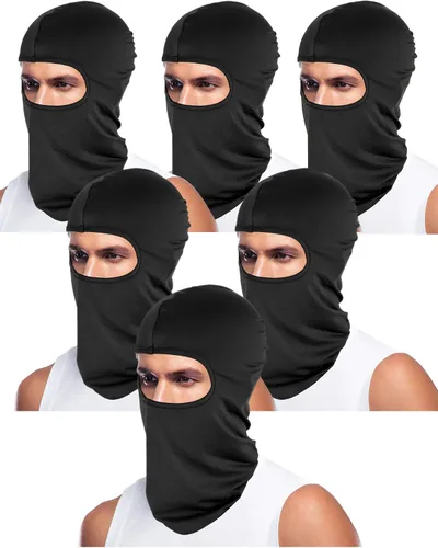 6 Pieces UV Sun Protection Cooling Bandana Men Balaclava Full Face Covering Neck Gaiter Scarf Hood Outdoor Cycling Running