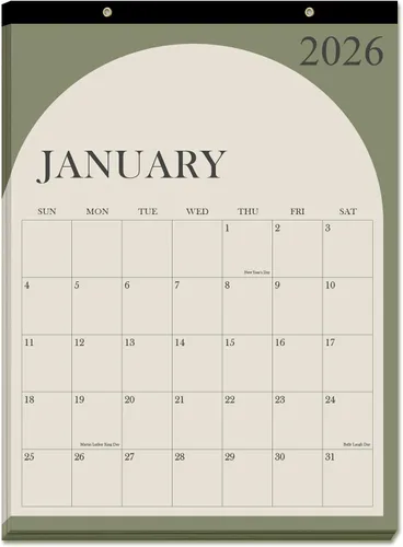 Miniatura 14 de Calendario de escritorio 2026, calendarios de 12 meses de enero de 2026 a diciembre de 2026, calendario de escritorio 2026 con papel grueso, 17 x 12