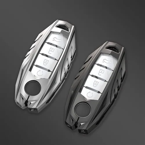 Miniatura 8 de Funda para llavero Nissan con llavero, elegante y duradera funda de protección de aleación de zinc compatible con Altima Maxima Rogue Armada