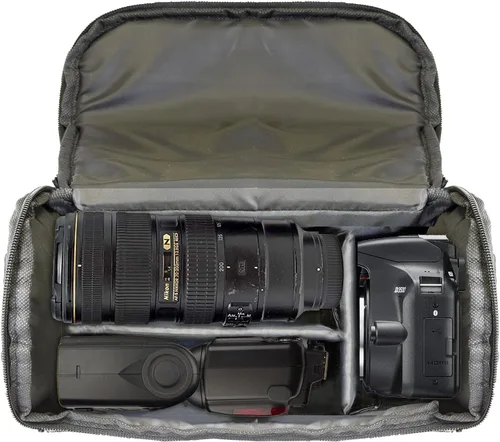 Miniatura 2 de VidPro CR-350 Bolsa mediana para videocámaras DSLR y cámaras de video con capacidad para 1-2 cuerpos de cámara y 2 lentes adicionales destellos u