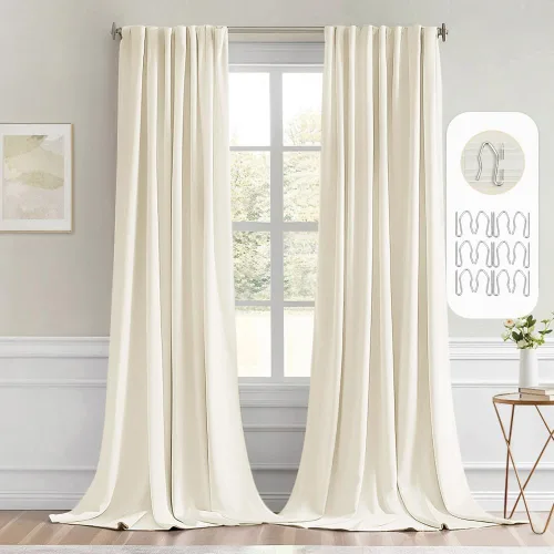Miniatura 71 de MIULEE Cortinas opacas con pestaña trasera de 63 pulgadas de largo, juego de 2 paneles para sala de estar, dormitorio, privacidad, bolsillo