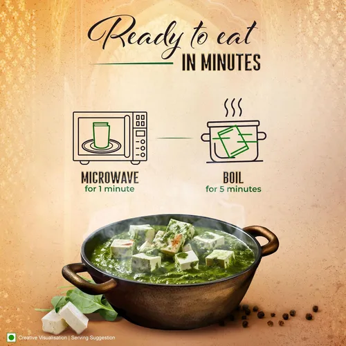 Miniatura 6 de Kitchens Of India Ready To Eat Palak Paneer, espinacas y queso cottage, cajas de 10 onzas (paquete de 6)