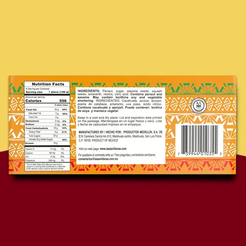 Miniatura 2 de Las Sevillanas Peanut Brittle - Barra de maní crujiente y semillas mixtas, caramelo tradicional mexicano, aperitivo dulce, 31.74 onzas (paquete de 1)