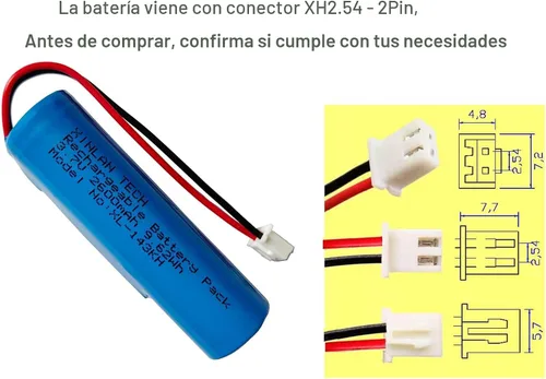 Miniatura 4 de XINLANTECH 3.7V 2600mAh 18650 Batería recargable de iones de litio con conector Jst XH2.54/2P cables de enchufe para electrónica de bricolaje