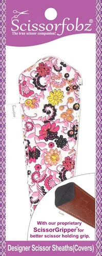 Miniatura 116 de Fundas protectoras para tijeras de diseñador, 4 unidades, tamaño surtido, diseño floral victoriano azul #4-304 Jardín floral victoriano azul
