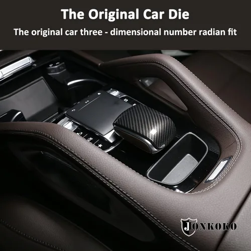 Miniatura 3 de YIWANG Cubierta de la cabeza de la palanca de cambios central del coche estilo de fibra de carbono ABS para Mercedes Benz GLE GLS Clase W167 X167