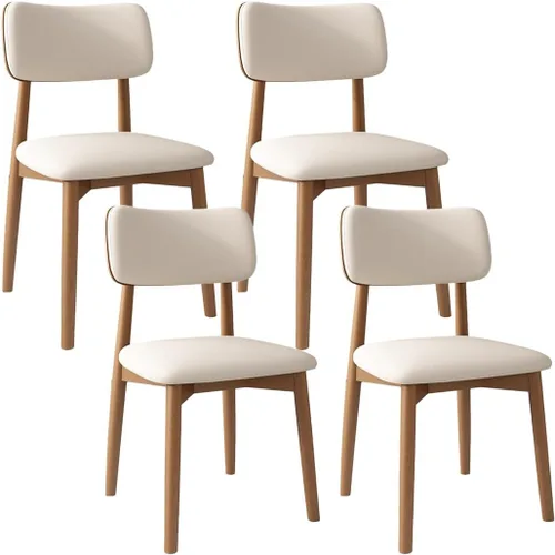 Miniatura 31 de YVYKFZD Solid Wood Dining Chairs, Kitchen Chairs Set with Curved Backrest, Leather Upholstered Dining Room Chair, Armless Living Room Chair, for