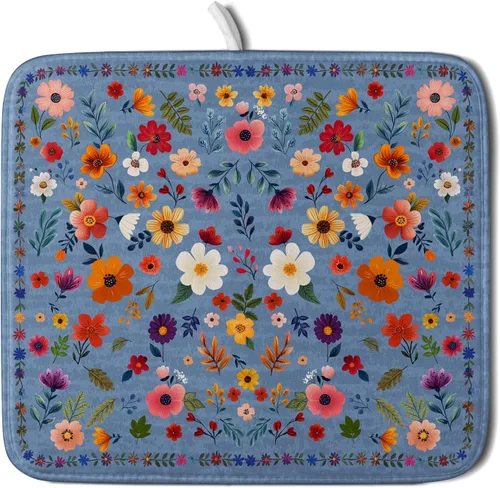 Miniatura 36 de Alfombrilla de secado de platos para encimera de cocina pequeña absorbente de café de otoño Alfombrilla de secado de microfibra de bosque de otoño
