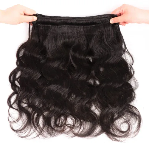 Miniatura 3 de Beauty Queen Paquetes de Cabello Humano Brasileño Ondulado - 3 Paquetes Cortos (10 12 14 Pulgadas) Grado 10A 100% Sin Procesar Tejido Extensiones