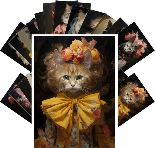 Miniatura 10 de PIXILUV Postales Vintage (24 piezas de 4"x6" cada una) Edificios Siniestros y Lindos Gatos de Negocios Victorianos Postales Vintage Tarjetas