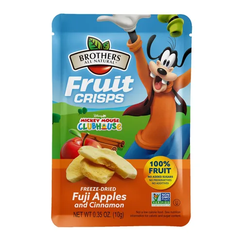 Brothers All Natural Disney - Frutas fritas liofilizadas, manzana Fuji y canela, 0.35 onzas (paquete de 12), hechas con 100% fruta, sin gluten, sin
