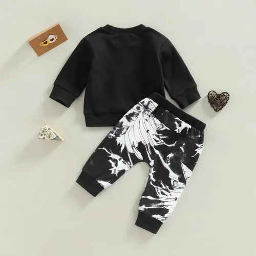Miniatura 88 de Ropa de bebé niño 3 6 9 12 18 24M 3T Conjunto de pantalones con capucha patchwork sudadera con capucha pantalones de rayas traje de otoño invierno