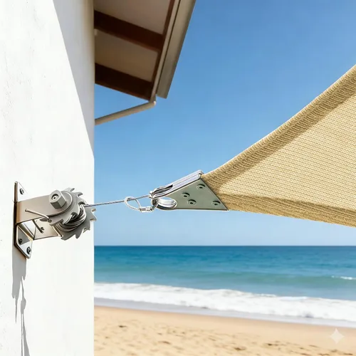 Miniatura 6 de Royal Shade Toldo Vela Rectangular Beige de 8' x 12' con Super Anillas RSTAWS, Estructura Resistente de Servicio Pesado y Duradera, Esquinas
