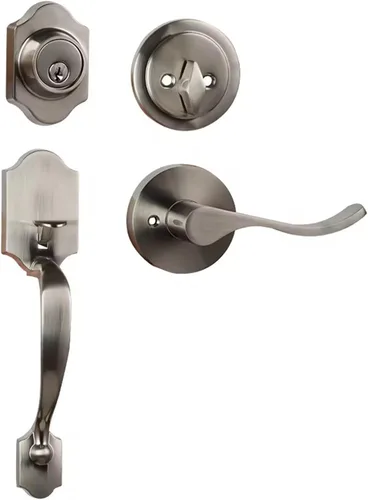 Azdele Juego de Manija y Cerrojo de Puerta Delantera, Juego de Cerradura de Puerta Delantera, Juego de Cerradura de Puerta Exterior, Manija de
