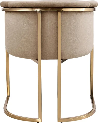 Miniatura 4 de Meridian Furniture 758Beige-C Tierra Collection Modern Silla de comedor tapizada contemporánea con lujoso terciopelo beige, acabado de latón
