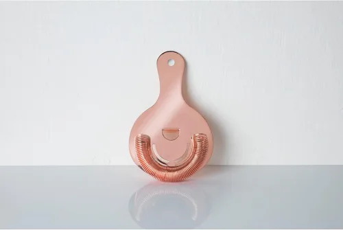 Miniatura 9 de Viski Hawthorne Colador de cóctel, colador de barra de acero inoxidable con acabado de cobre para vasos de mezcla estándar y grandes, coctelera