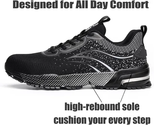 Miniatura 5 de Furuian Steel Toe Shoes for Men Women Lightweight Safety Shoes Comfortable Steel Toe Sneakers Warehouse Industry Work Shoes