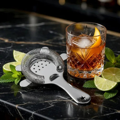 Miniatura 2 de Homestia Hawthorne - Colador de cóctel de acero inoxidable con resorte extraíble de alta densidad para bartending, cocteleras Boston y vasos Colador