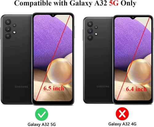 Miniatura 8 de Unov Funda diseñada para Galaxy A32 5G, funda transparente con [patrón antideslizante en relieve], protección delgada a prueba de golpes